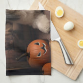 Lhasa ook pompoenen Halloween eng Theedoek (Quarter Fold)