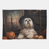 Lhasa ook pompoenen Halloween eng Theedoek (Horizontaal)