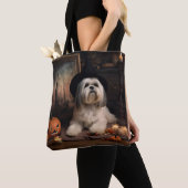 Lhasa ook pompoenen Halloween eng Tote Bag (Dichtbij)