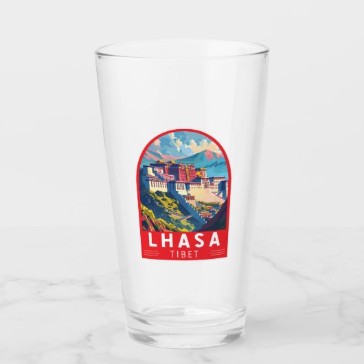 Lhasa Tibet Travel Art Vintage Glas (Voorkant)