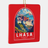 Lhasa Tibet Travel Art Vintage Keramisch Ornament (Rechts)