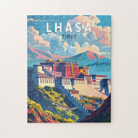 Lhasa Tibet Travel Art Vintage Legpuzzel (Verticaal)