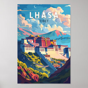 Lhasa Tibet Travel Art Vintage Poster
