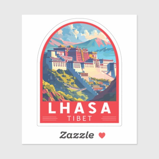 Lhasa Tibet Travel Art Vintage Sticker (Vel)