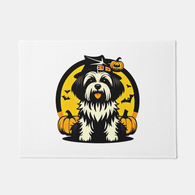 Lhasapoo hond halloween deurmat (Voorkant)