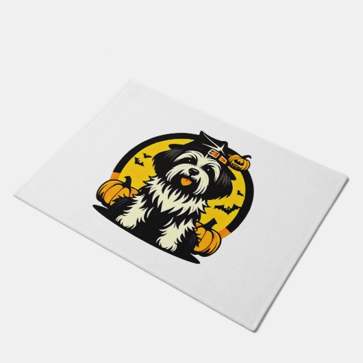 Lhasapoo hond halloween deurmat (Schuin)