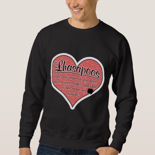 Lhasapoo Paw Prints Dog Humor Trui (Voorkant)