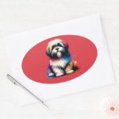 Lhaso Apso Dog Ovale Sticker (Envelop)