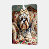 Lhaso Apso gepersonaliseerde kerst Metalen Ornament (Voorkant links)