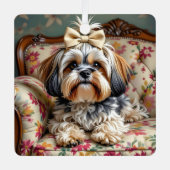 Lhaso Apso gepersonaliseerde kerst Metalen Ornament (Voorkant)