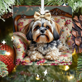Lhaso Apso gepersonaliseerde kerst Metalen Ornament