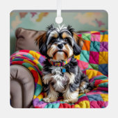 Lhaso Apso gepersonaliseerde kerst Metalen Ornament (Voorkant)