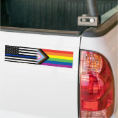 LHBT-agent rechtshandhaving Pride Flag Thin Blue L Bumpersticker (Op Truck)