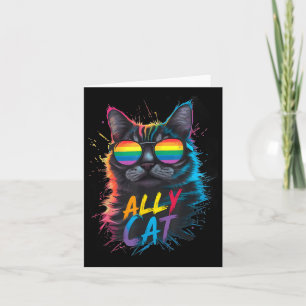 LHBT Ally Cat Be Kind Gay Regenboog Grappige LHBTQ Kaart
