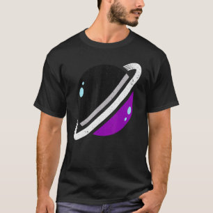 LHBT Aseksualiteit Vlag Pride Saturn Gelijkheid Qu T-shirt
