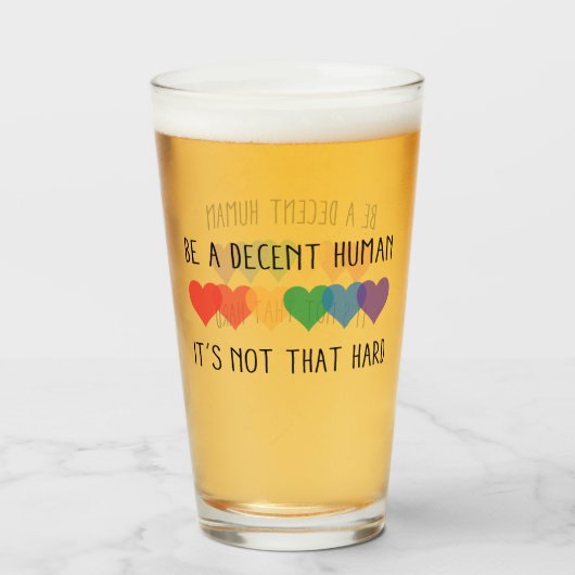 LHBT-hartretro een fatsoenlijk mens zijn, dat is h Glas (Voorkant gevuld)
