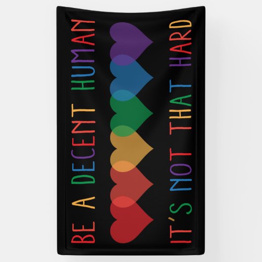 LHBT-hartretro een fatsoenlijk mens zijn, dat is h Spandoek (Verticaal)