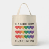LHBT-hartretro een fatsoenlijk mens zijn, dat is h Tote Bag (Achterkant)