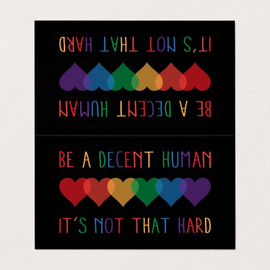 LHBT-hartretro een fatsoenlijk mens zijn, dat is h Visitekaartje (Buitenkant ongevouwen)