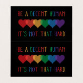 LHBT-hartretro een fatsoenlijk mens zijn, dat is h Visitekaartje (Binnenkant ongevouwen)