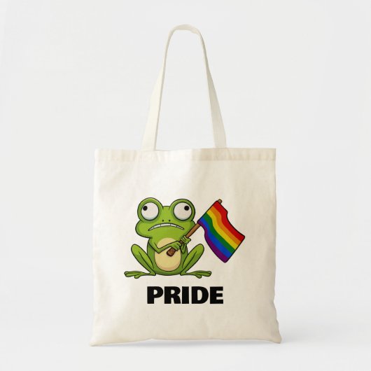 LHBT-kikker met Pride-vlag Tote Bag (Voorkant)