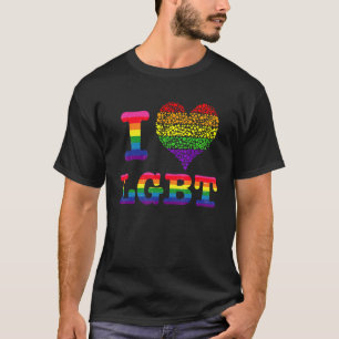 Lhbt liefde hart van harten paar lesbische gay out t-shirt