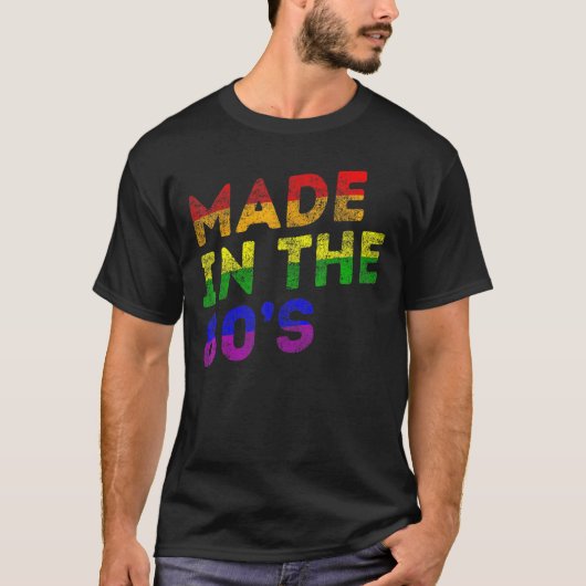 LHBT Pride gemaakt in de jaren 80 Rainbow Support  T-shirt (Voorkant)