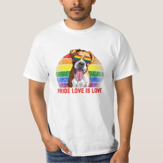 LHBT Pride Love is Love Boxer Dog T-shirt