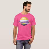 LHBT Pride Non Binary Flag Saturnus Astronomie Non T-shirt (Voorkant volledig)