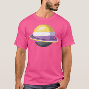 LHBT Pride Non Binary Flag Saturnus Astronomie Non T-shirt