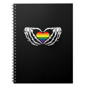 LHBT Pride Skeleton Halloween Gothic Heart Classic Notitieboek