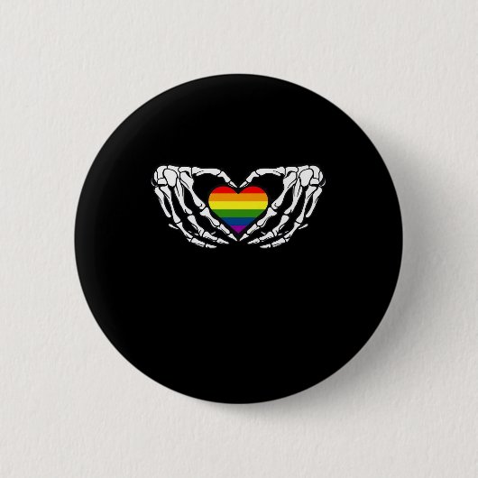 LHBT Pride Skeleton Halloween Gothic Heart Classic Ronde Button 5,7 Cm (Voorkant)