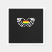 LHBT Pride Skeleton Halloween Gothic Heart Classic Servet (Voorkant)