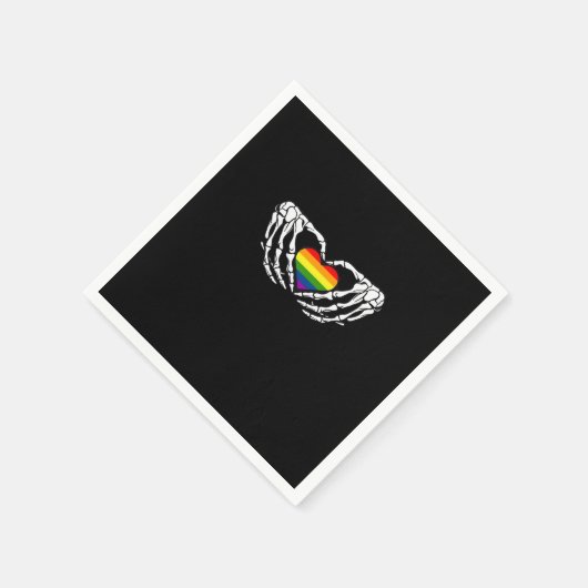 LHBT Pride Skeleton Halloween Gothic Heart Classic Servet (Hoek)