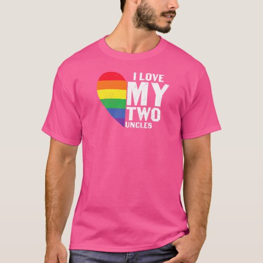 LHBT Queer Pride sociale beweging Love My Two Uncl T-shirt (Voorkant)
