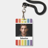 LHBT Rainbow Muted Kleur Gepersonaliseerd Badge (Voorzijde met lanyard)