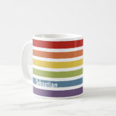 LHBT Rainbow Muted Kleur Gepersonaliseerd Koffiemok (Voorkant links)