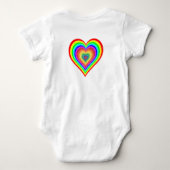 LHBT regenboog hart baby onsie Romper (Achterkant)