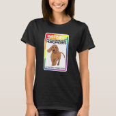 LHBT-regenboogwaarschuwing teckel bijt homofoben T-shirt (Voorkant)
