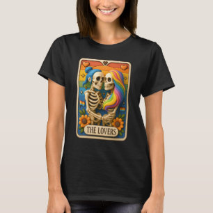 LHBT Tarot Kaart The Lovers Rainbow Kissing Lesbia T-shirt