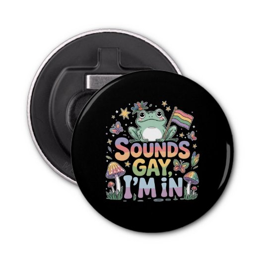 LHBT-trots klinkt gay Ik ben in Button Flesopener (Voorkant)