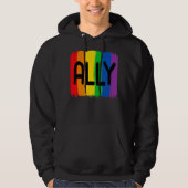 LHBTQ Ally LHBT Lesbisch Gay Biseksueel Pride Maan Hoodie (Voorkant)