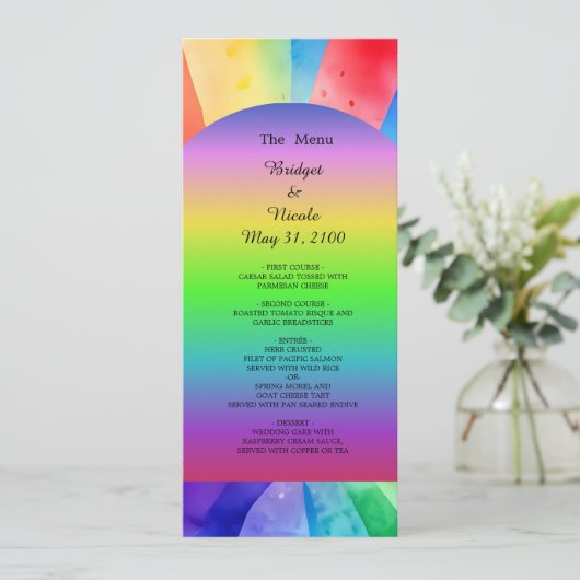 LHBTQ Biseksueel Huwelijk Programma & Menu (Staand voorkant)