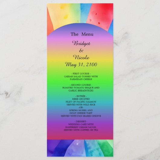 LHBTQ Biseksueel Huwelijk Programma & Menu (Voorkant)