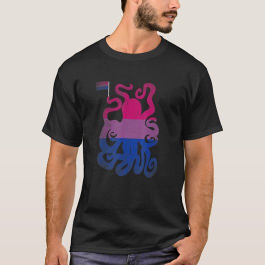 LHBTQ Biseksueel Pride Awareness Octopus Bi Flag C T-shirt (Voorkant)