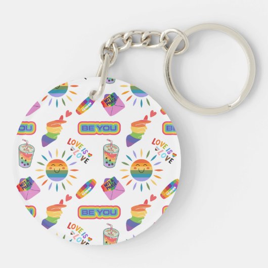 LHBTQ gepersonaliseerde trots Sleutelhanger (Achterkant)