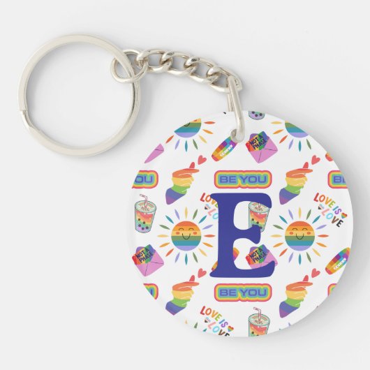 LHBTQ gepersonaliseerde trots Sleutelhanger (Voorkant)