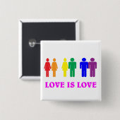 LHBTQ liefde is liefde. Vierkante Button 5,1 Cm (Voorkant /achterkant)