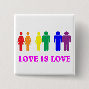 LHBTQ liefde is liefde. Vierkante Button 5,1 Cm
