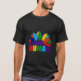 LHBTQ Menselijke Pride Regenboog Zonnebloem LGBT G T-shirt